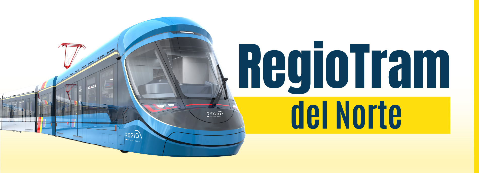 Foto de un tren azul que representa a registram del norte